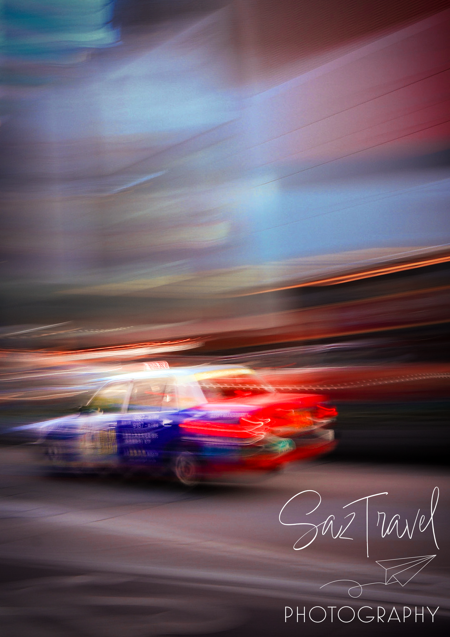 Hong Kong Taxi In Motion